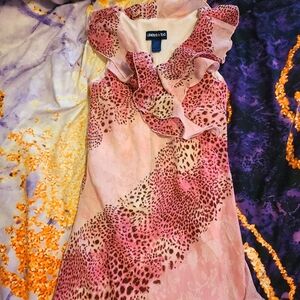 Limited Too Girls Pink Cheetah Dress size 7